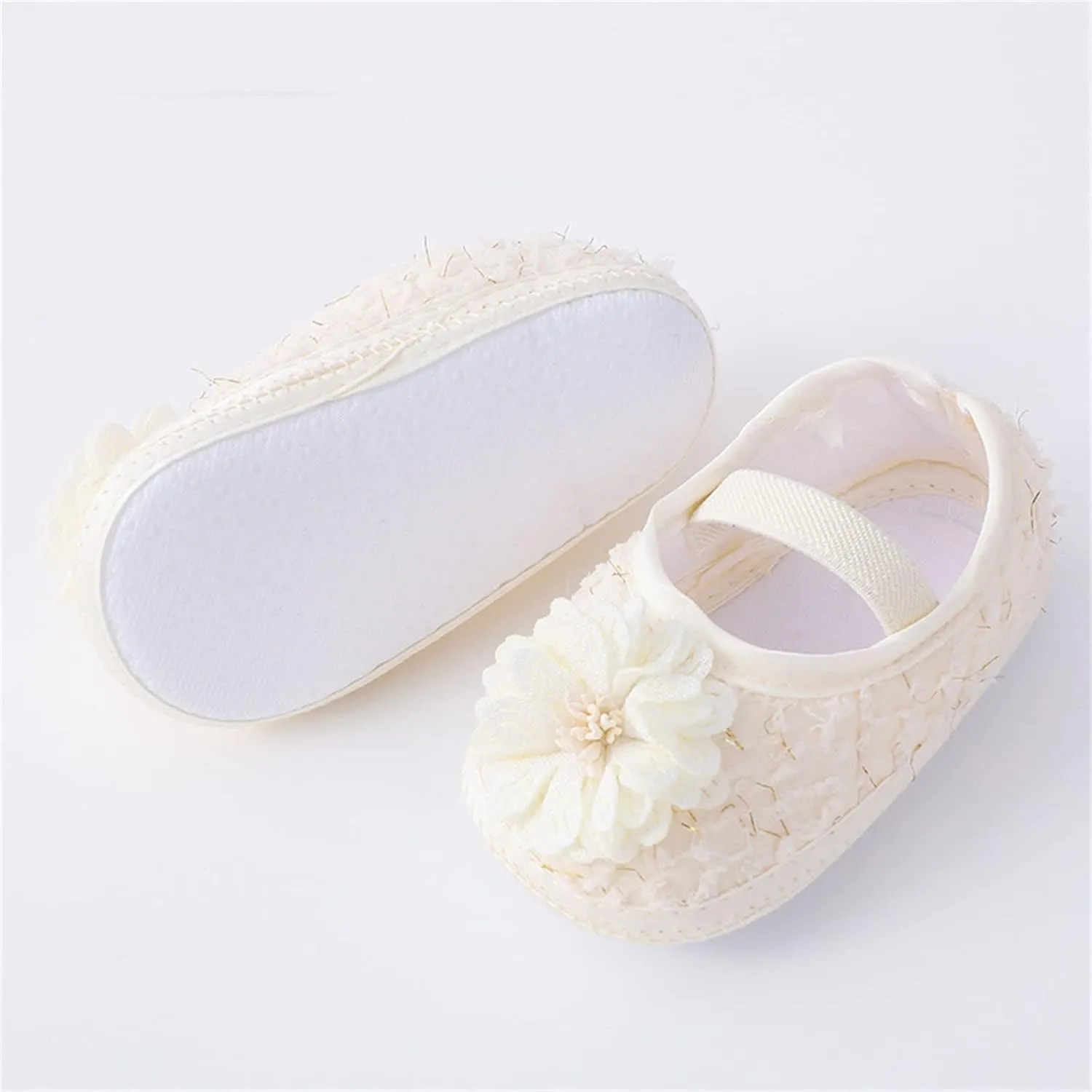 Baby Shoes with Hair Band Fashion Soft Soled Toddler Shoes Versatile Dress Flower Princess Shoes Little Girl Wide Shoes