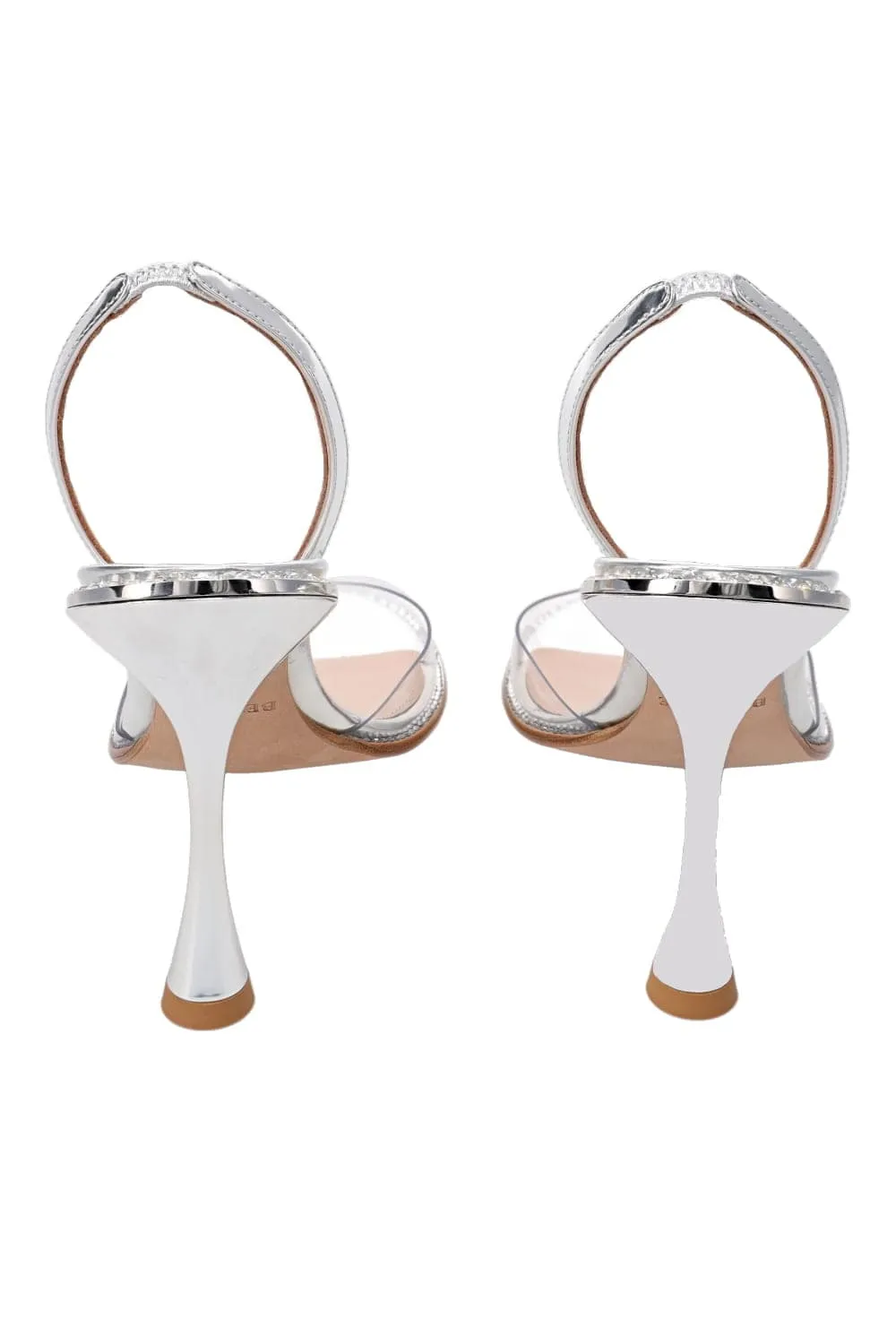 Betzábe PVC Silver Leather Slingback heel