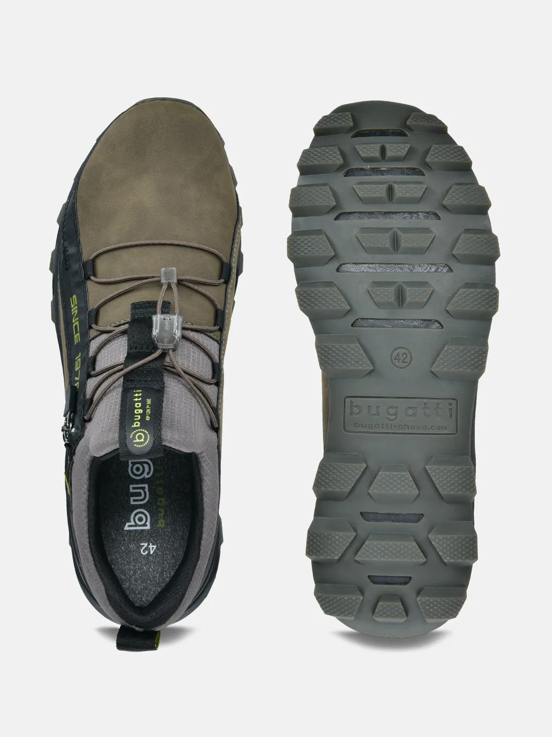 bugatti Dark Green & Black Sports Shoes