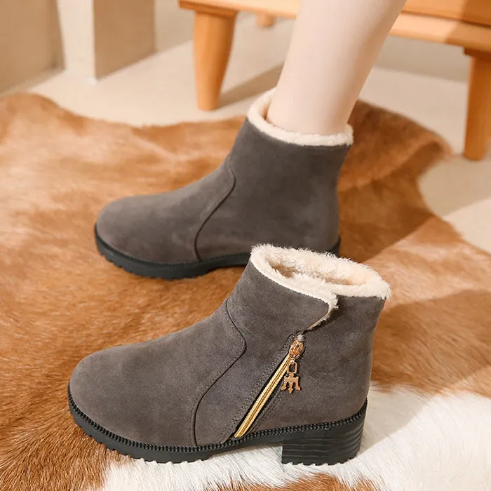 Cotton Versatile Flat Thick Heel Warm Snow Boots