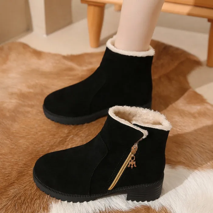 Cotton Versatile Flat Thick Heel Warm Snow Boots