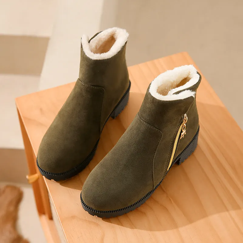 Cotton Versatile Flat Thick Heel Warm Snow Boots