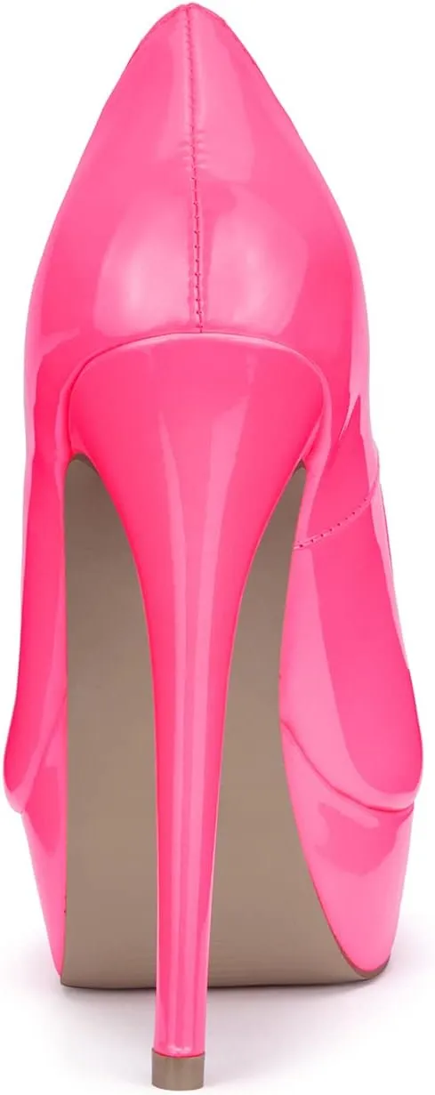 Elisabet Tang Women's Platform High Heels Pumps Shoes Peep Toe 5.5 inch Stilettos Slip On for Dress Wedding Party Prom