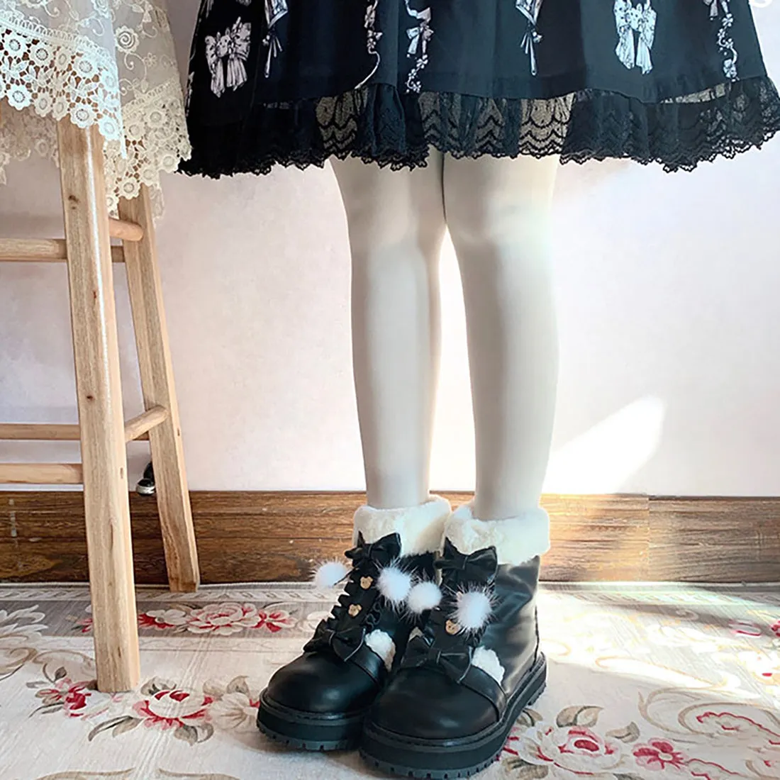 Fuzzy Ball Lolita Snow Boots