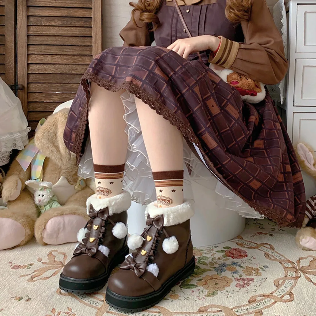 Fuzzy Ball Lolita Snow Boots