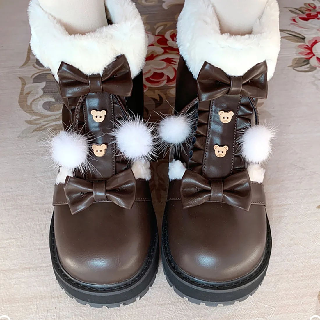 Fuzzy Ball Lolita Snow Boots