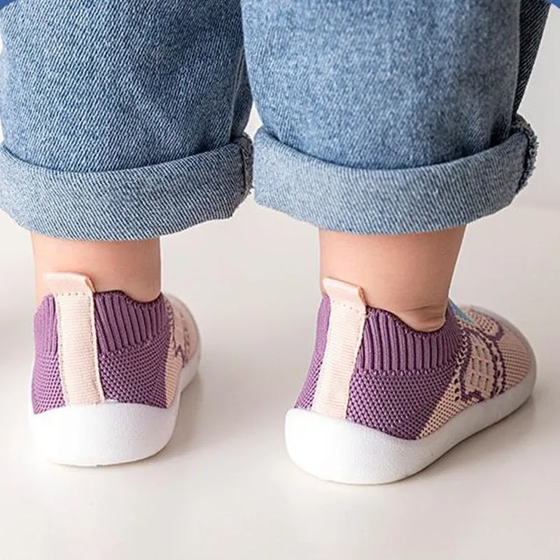 Infant Crib Floor Socks with Rubber Sole for Girls and Boys