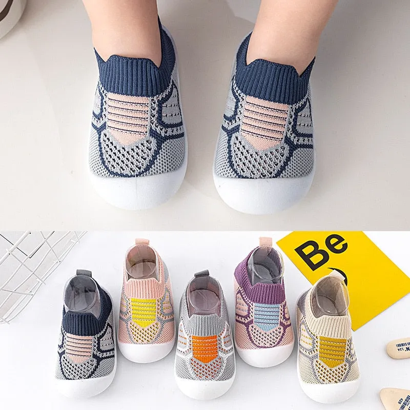 Infant Crib Floor Socks with Rubber Sole for Girls and Boys