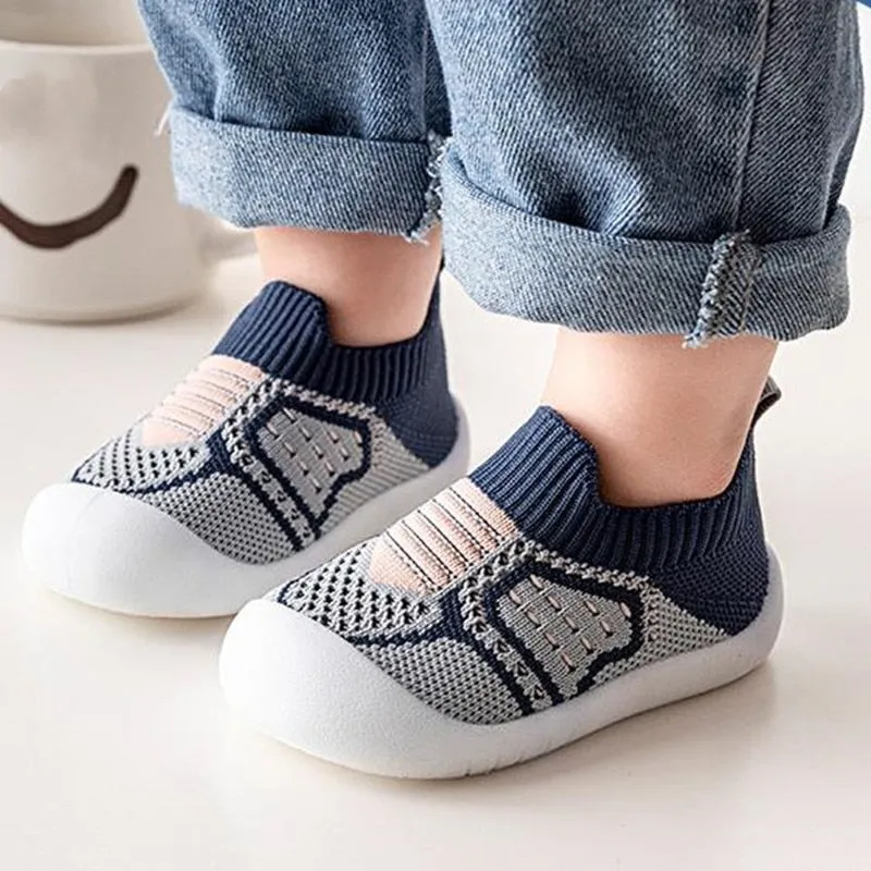 Infant Crib Floor Socks with Rubber Sole for Girls and Boys