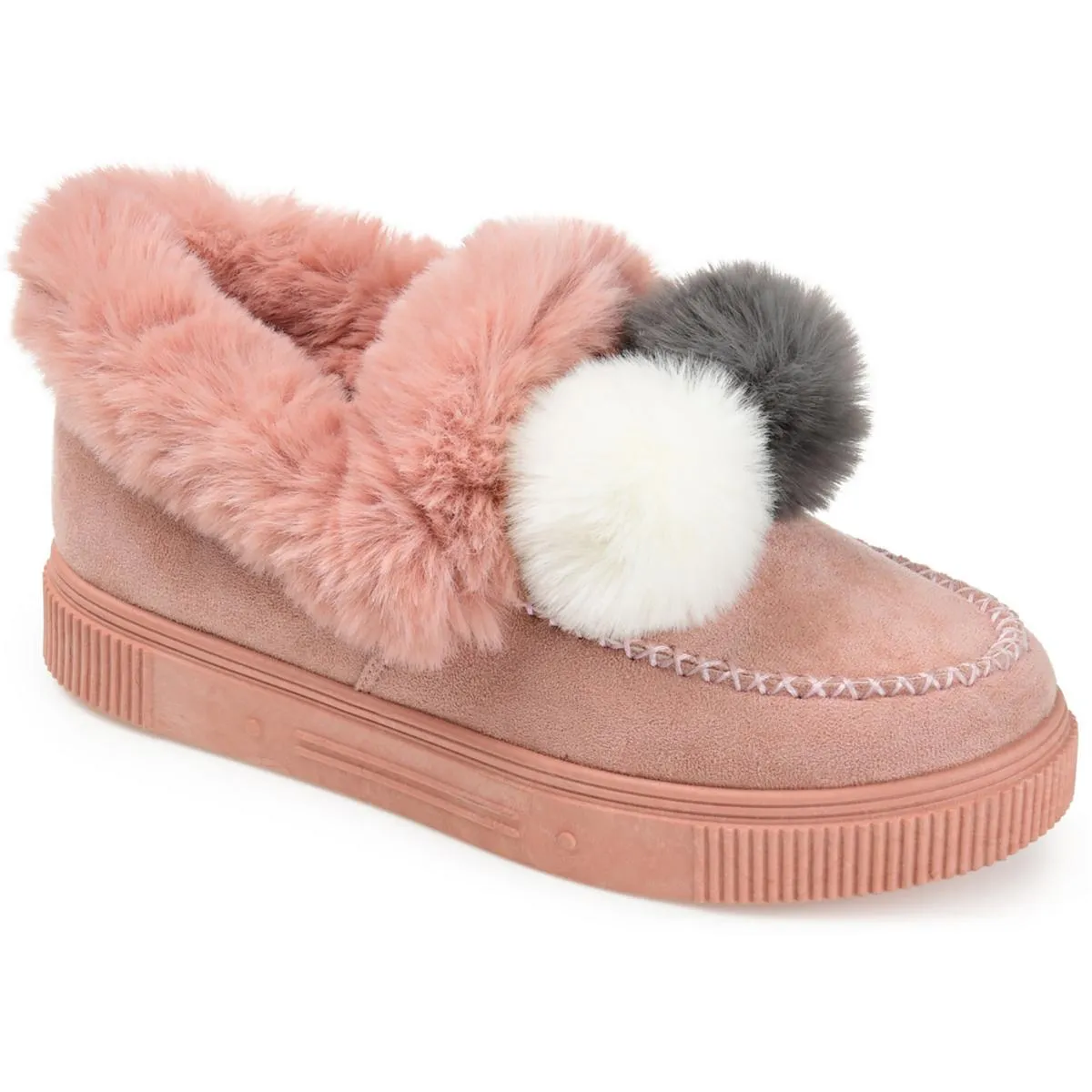 Journee Collection Womens Faux Suede Faux Fur Winter & Snow Boots