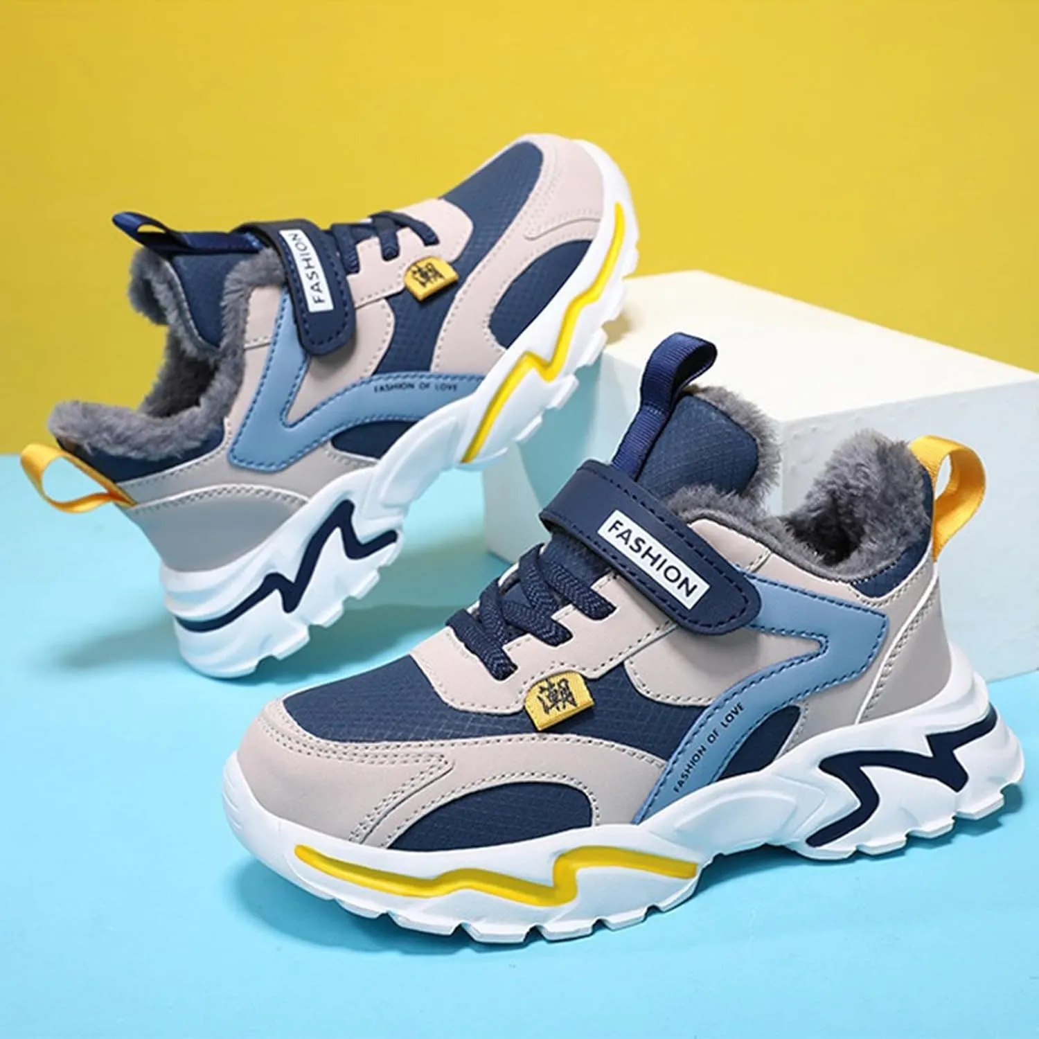 Kids Boys Sneakers Lightweight Athletic Walking/Running Tennis Shoes Adjustable Comfortable Kid Shoes for Girls Size 3