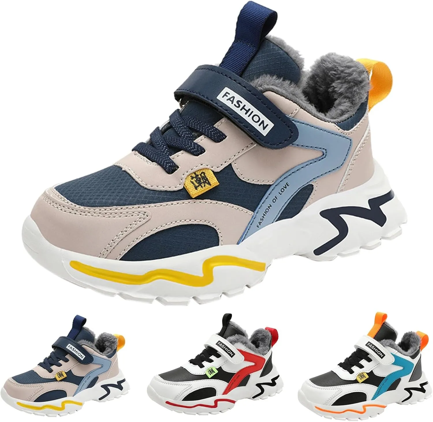 Kids Boys Sneakers Lightweight Athletic Walking/Running Tennis Shoes Adjustable Comfortable Kid Shoes for Girls Size 3