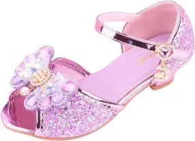 Kids Girls Glitter Butterfly Sandals Sequin hinestone Dress Shoes Little/Big Kids Princess Fashion Shiny Shoes