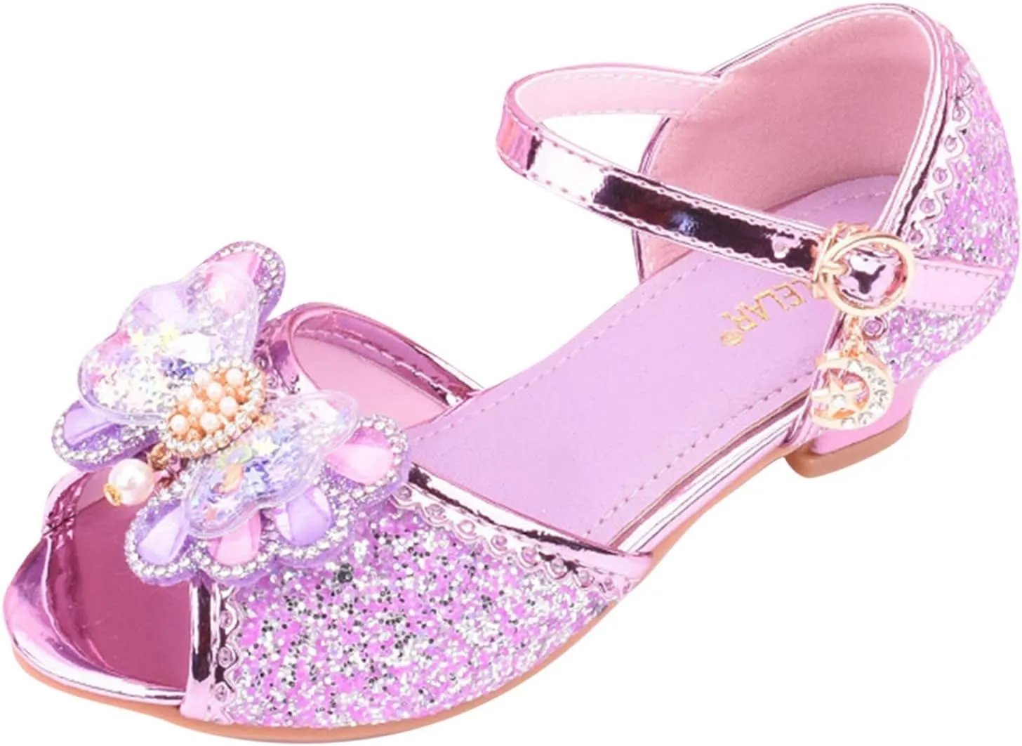 Kids Girls Glitter Butterfly Sandals Sequin hinestone Dress Shoes Little/Big Kids Princess Fashion Shiny Shoes