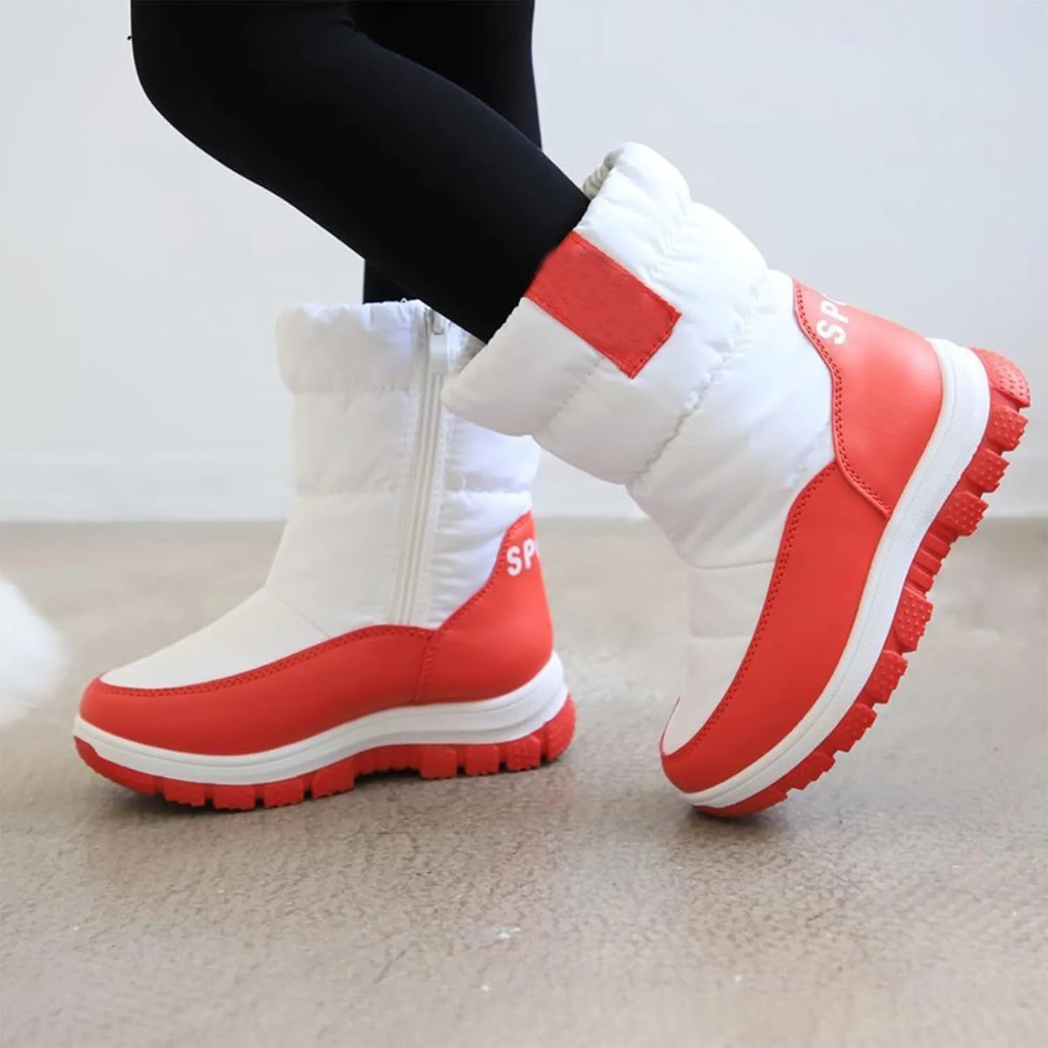 Kids Snow Boots Thick Cotton Booties Shoes Boys Girls Chunky Sole Outdoor Ski Boots Winter Fashion Warm Comfy Shoes