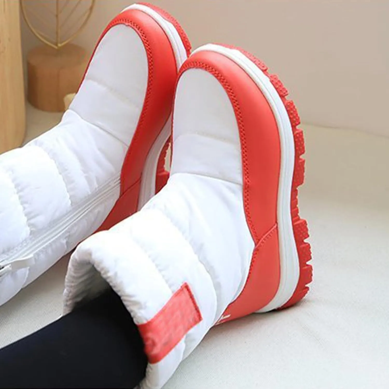 Kids Snow Boots Thick Cotton Booties Shoes Boys Girls Chunky Sole Outdoor Ski Boots Winter Fashion Warm Comfy Shoes