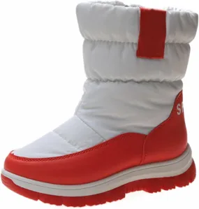 Kids Snow Boots Thick Cotton Booties Shoes Boys Girls Chunky Sole Outdoor Ski Boots Winter Fashion Warm Comfy Shoes
