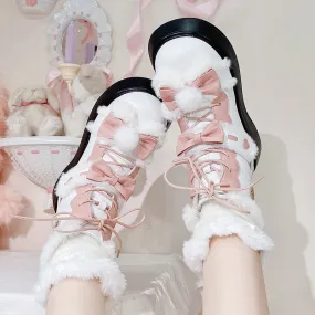 Lolita-style Fleece winter short snow boots