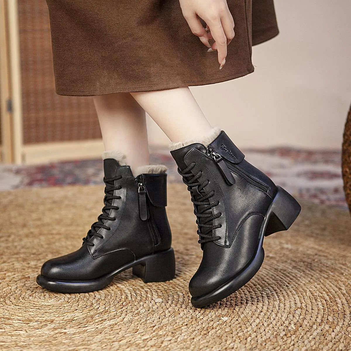 Low heel versatile warm casual shoes