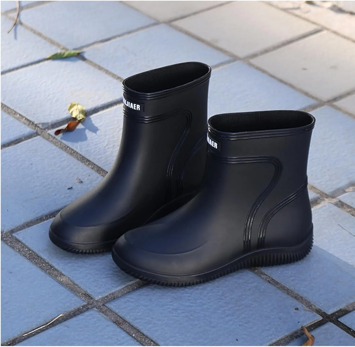 Men Wellington Boots Outdoor Garden Waterproof Ankle Rain Shoes