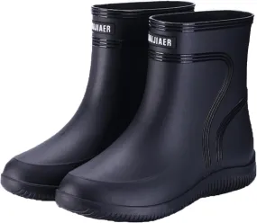 Men Wellington Boots Outdoor Garden Waterproof Ankle Rain Shoes