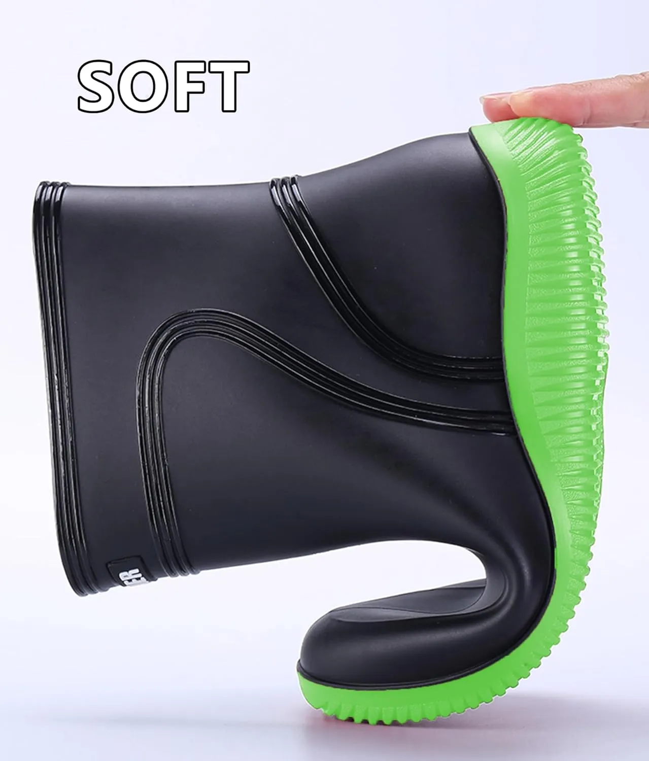 Men Wellington Boots Outdoor Garden Waterproof Ankle Rain Shoes