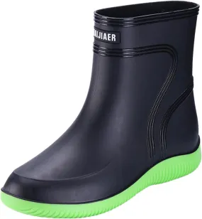 Men Wellington Boots Outdoor Garden Waterproof Ankle Rain Shoes
