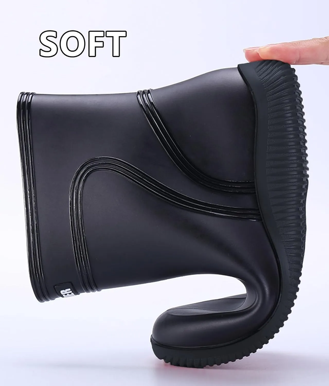 Men Wellington Boots Outdoor Garden Waterproof Ankle Rain Shoes