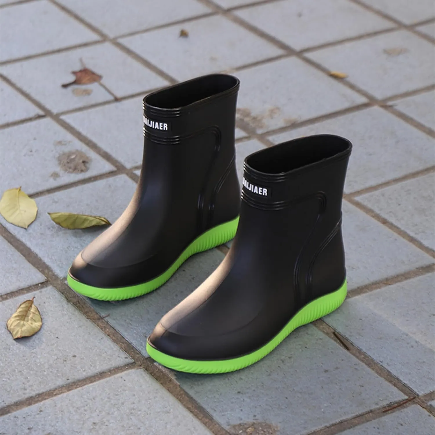 Men Wellington Boots Outdoor Garden Waterproof Ankle Rain Shoes