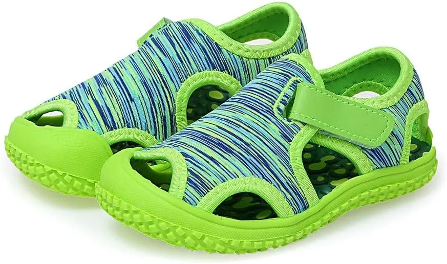 Outdoor Girls Boys Beach Shoes Non-Slip Child Kids Sandals Summer Baby Baby Shoes Toddler Boy Canvas Shoes (Green, 8 Toddler)