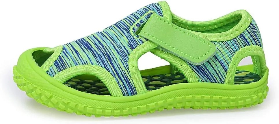 Outdoor Girls Boys Beach Shoes Non-Slip Child Kids Sandals Summer Baby Baby Shoes Toddler Boy Canvas Shoes (Green, 8 Toddler)