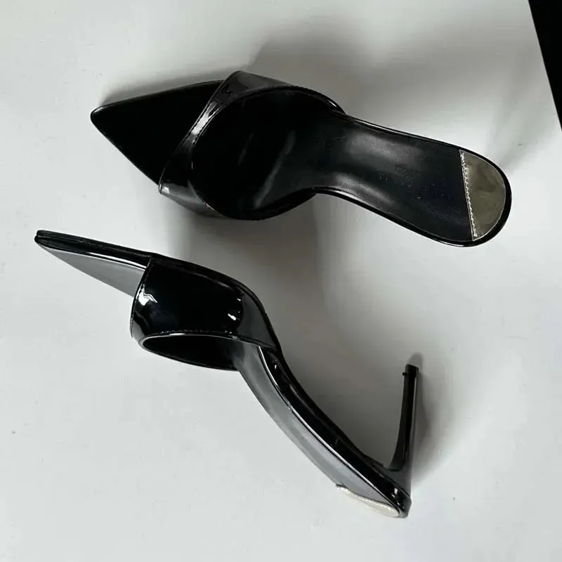 Pointed Toe Mule Slides – Chic & Comfortable Thin Heel Sandals