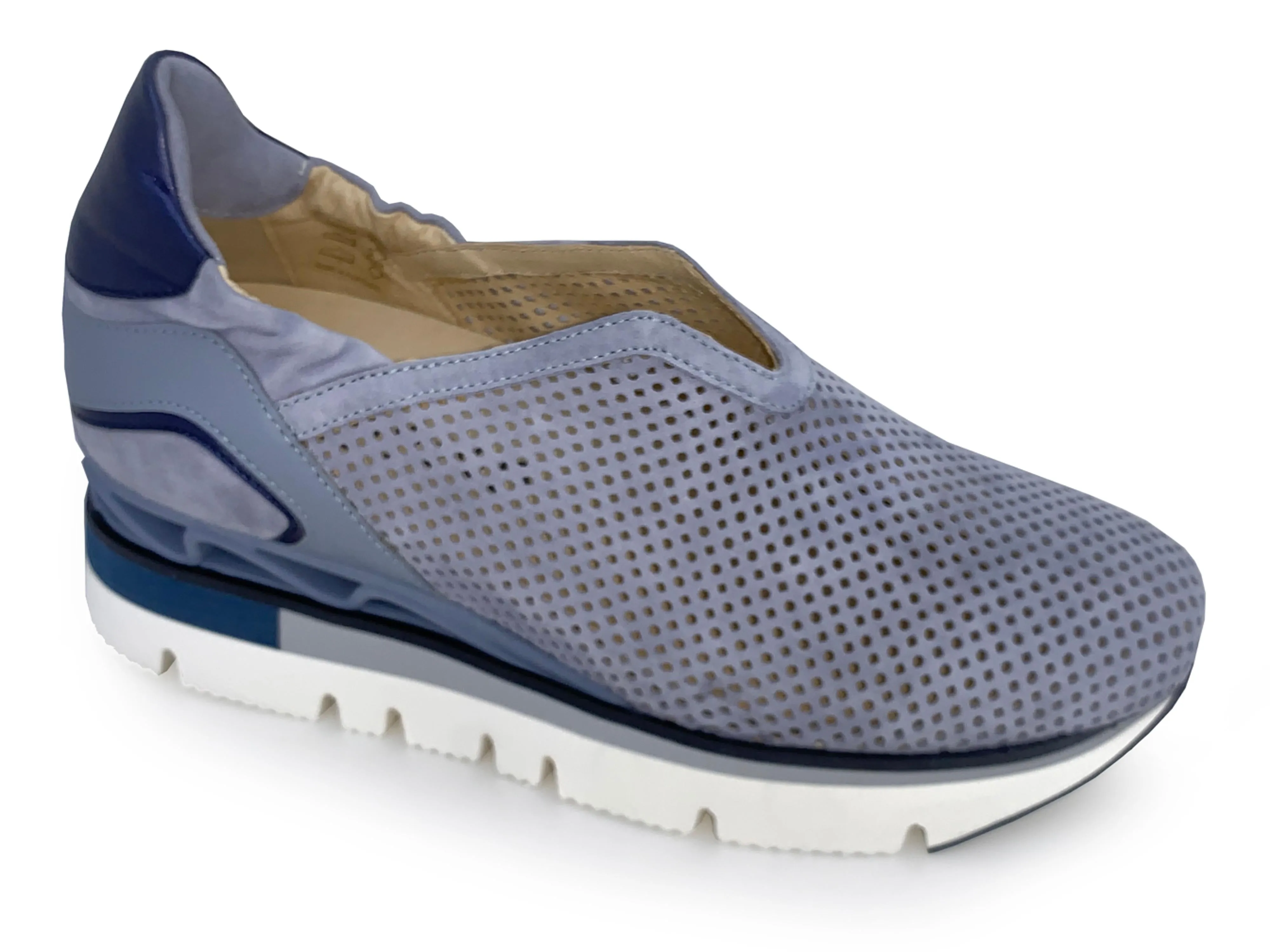 SOFTWAVES PLATFORM MESH SNEAKER IN DENIM