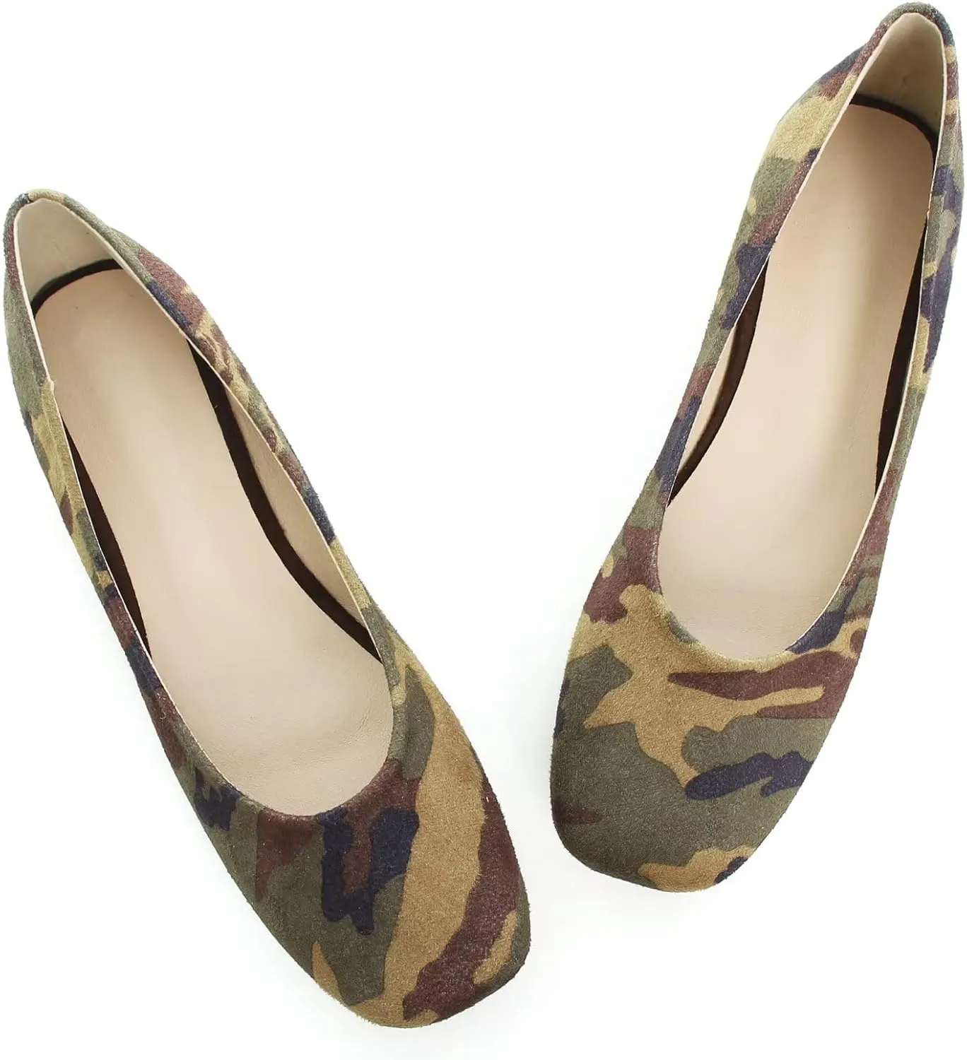 TN TANGNEST Women's Ballet Flats Cute Square Toe Dress Flats Soft Work Flats