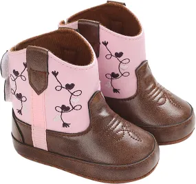 Toddler Leather Booties Western Girls Boys Kids Chunky Soft Sole Non Slip Flat Shoes Cowboy Boots Outdoor Cozy Shoes