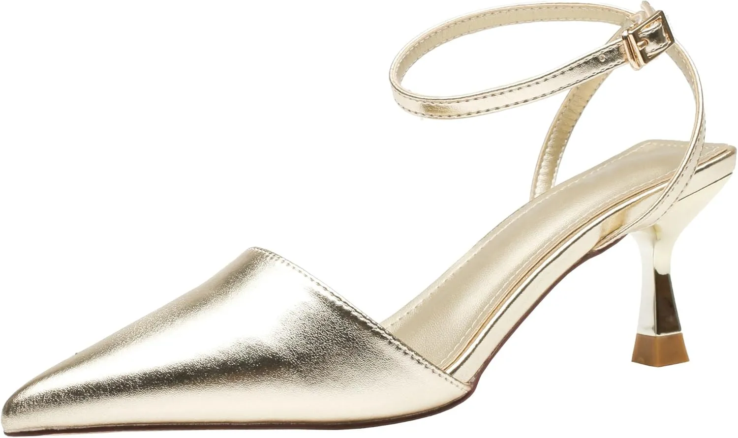 Trendenzy Womens Sparkly Closed Toe Kitten Heels Pointed Toe Slingback Stiletto Heels Wedding Pumps Dress Shoes