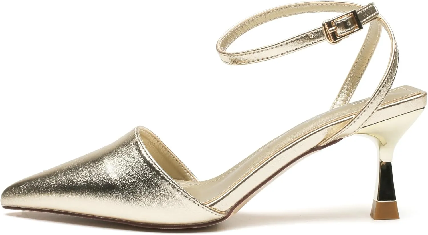 Trendenzy Womens Sparkly Closed Toe Kitten Heels Pointed Toe Slingback Stiletto Heels Wedding Pumps Dress Shoes