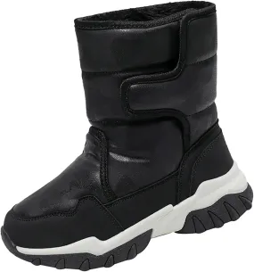 Unisex-Child aterproof Snow Boots Kids Slip esistant Mid Calf Fleece Lined Warm Cozy Thicken Winter Shoes