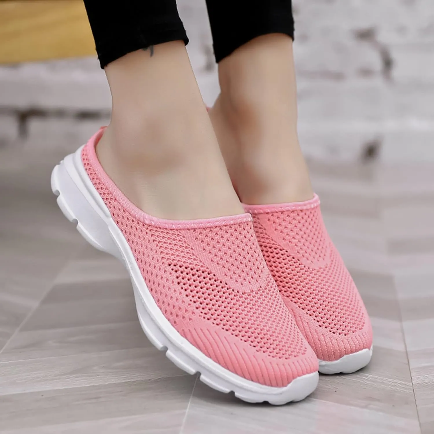 Women Mesh Sneaker Comfortable Breathable Lightweight Walking Shoes with Arch Support Summer Slip On Casual Sneakers