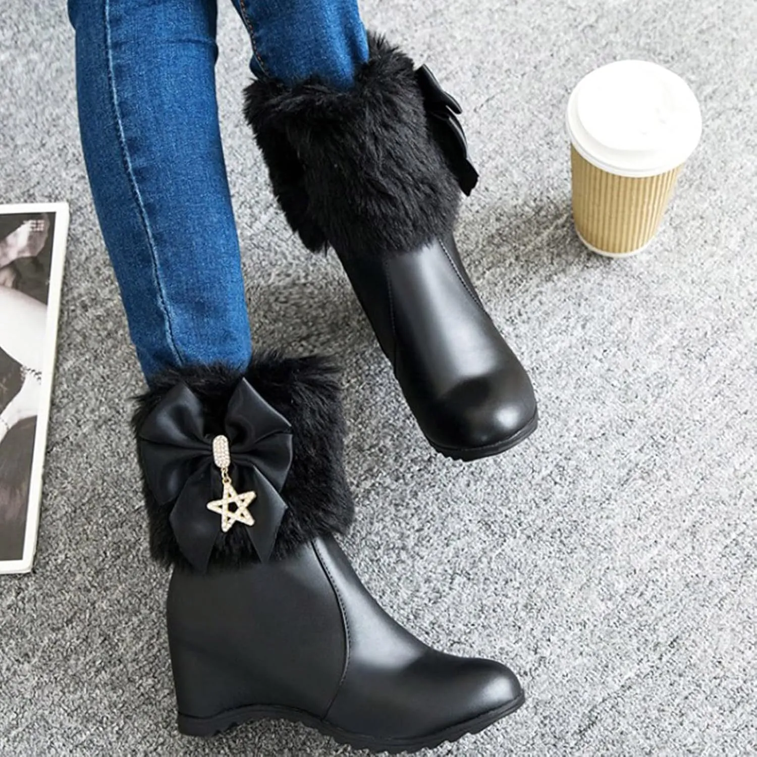 Women Snow Boots Waterproof Snow Boots Insulated Sneaker Boots Platform Trekking Snow Boots Teens Winter Boots