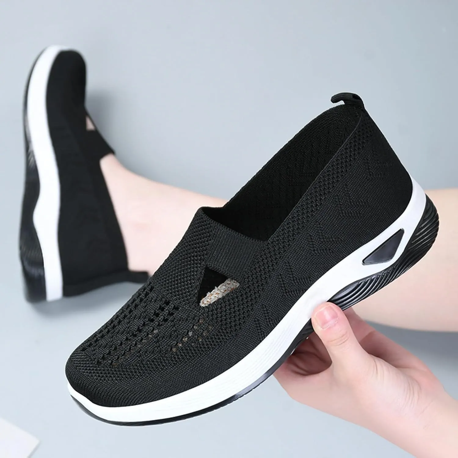 Womens Orthopedic Walking Shoes Slip On Sneakers with Arch Support Comfortable Casual Loafers Plantar Fasciitis Relief Foot Heel Pain Diabetic