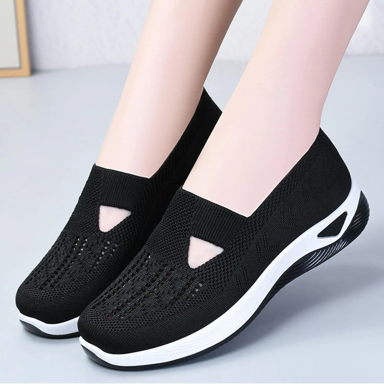 Womens Orthopedic Walking Shoes Slip On Sneakers with Arch Support Comfortable Casual Loafers Plantar Fasciitis Relief Foot Heel Pain Diabetic