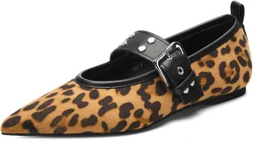 Women's Pointed Toe Ballet Flats Rivet Mary Jane Flats with Adjutable Buckle Low Heel Comfortable Casual Dress Work Ballerina Flats Shoes Black Size 6 Women's Pointed Toe Ballet Flats Rivet Mary Jane Flats with Adjutable Buckle Low Heel Comfortable Casual Dress Work Ballerina Flats Shoes Black Size 6