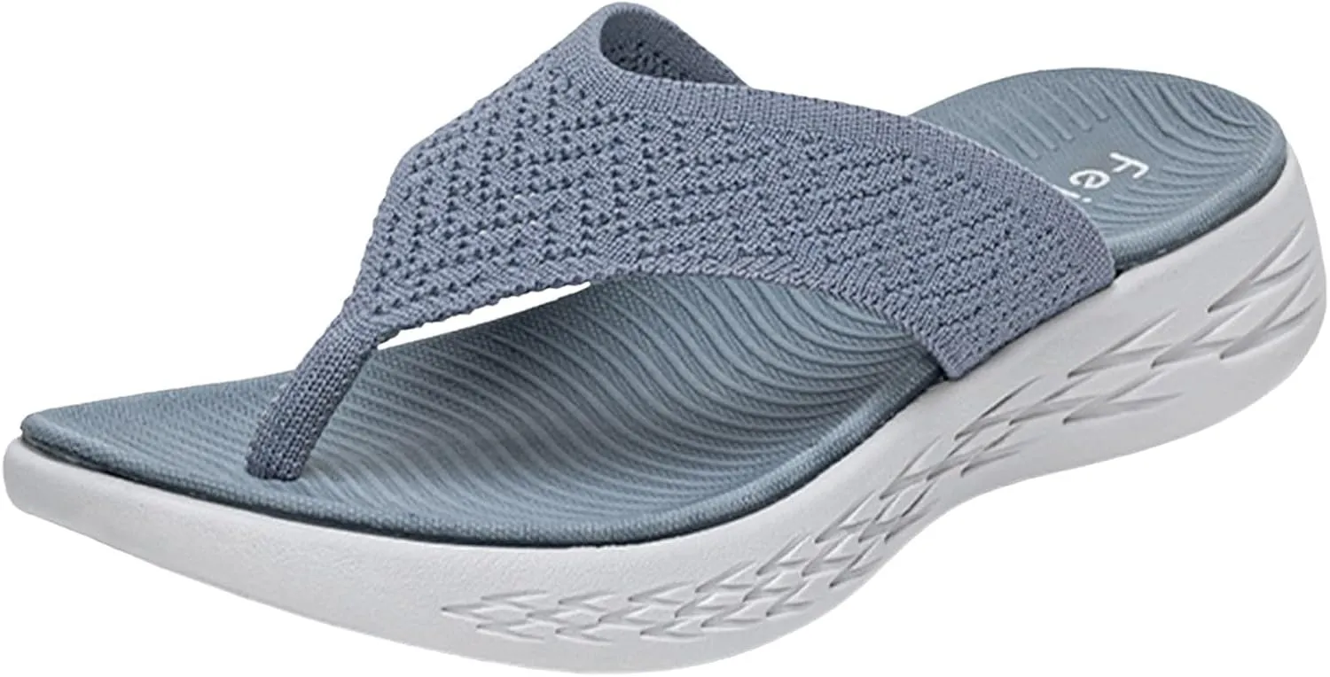 Women's Sandals Women Shoes Wedge Thick Soled Flip Flops Fashionable Outdoor Beach Sandals Denim Sandals for